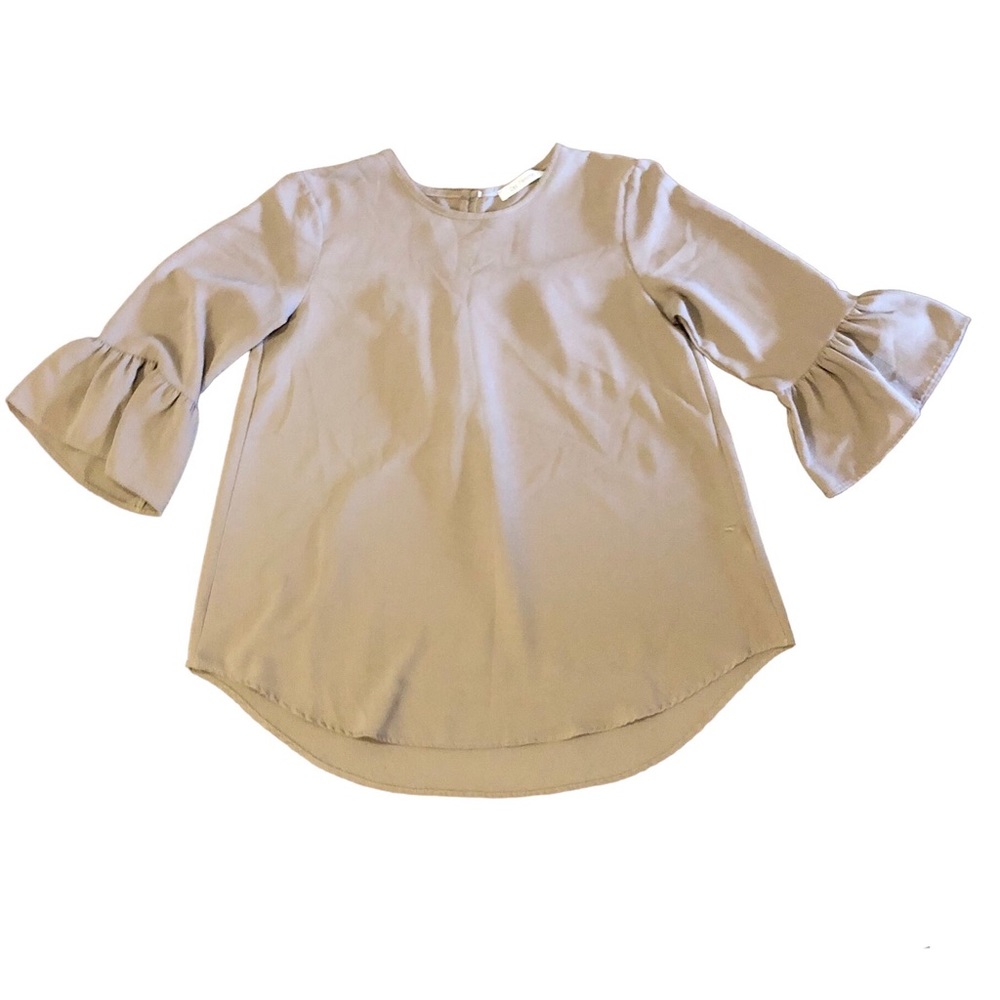 Ces Femme Brown Bell Sleeve Blouse Size Small